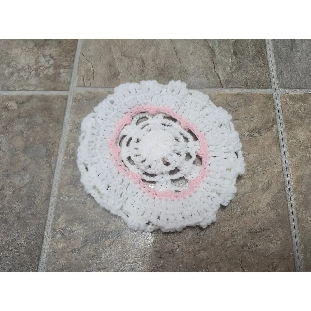Adorable Infant Crochet Baby Outfit 3 Pc Set Poncho Bonnet Hat Handmade‎ Pastel